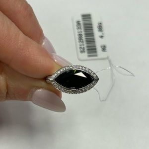 Suzy Levian Sterling Silver Green Maquise CZ & White CZ Ring NWT Size #5